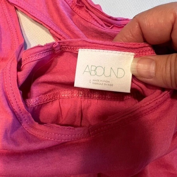 Abound Pink Crop Top Sleeveless V Neck Casual‎ Tank Top Size L - Picture 2 of 10